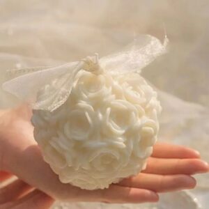 Gül tomurcuk mum 10x10 cm silikonkalip