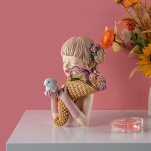 Tavşan tutan vazo kız silikon kalıp