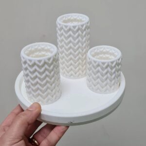 Sepet görünümlü 3 lu set vazo silikon kalıp