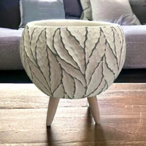 yaprak desen saksı 13 cm silikon kalıp