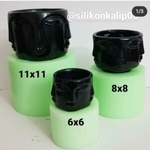 Set 3lu surat saksı silikon kalıp