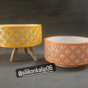 saksı desenli 8x18 cm silikonkalıp