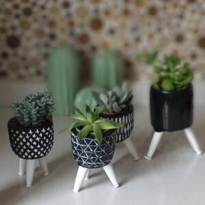 Sukulent saksı set 4 lü silikon kalıp