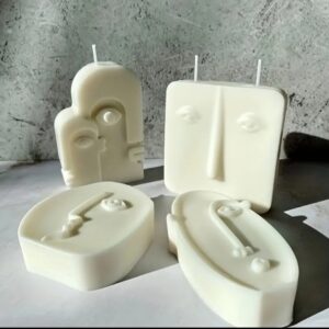 Soyut 4 lü mumluk silikon kalıp
