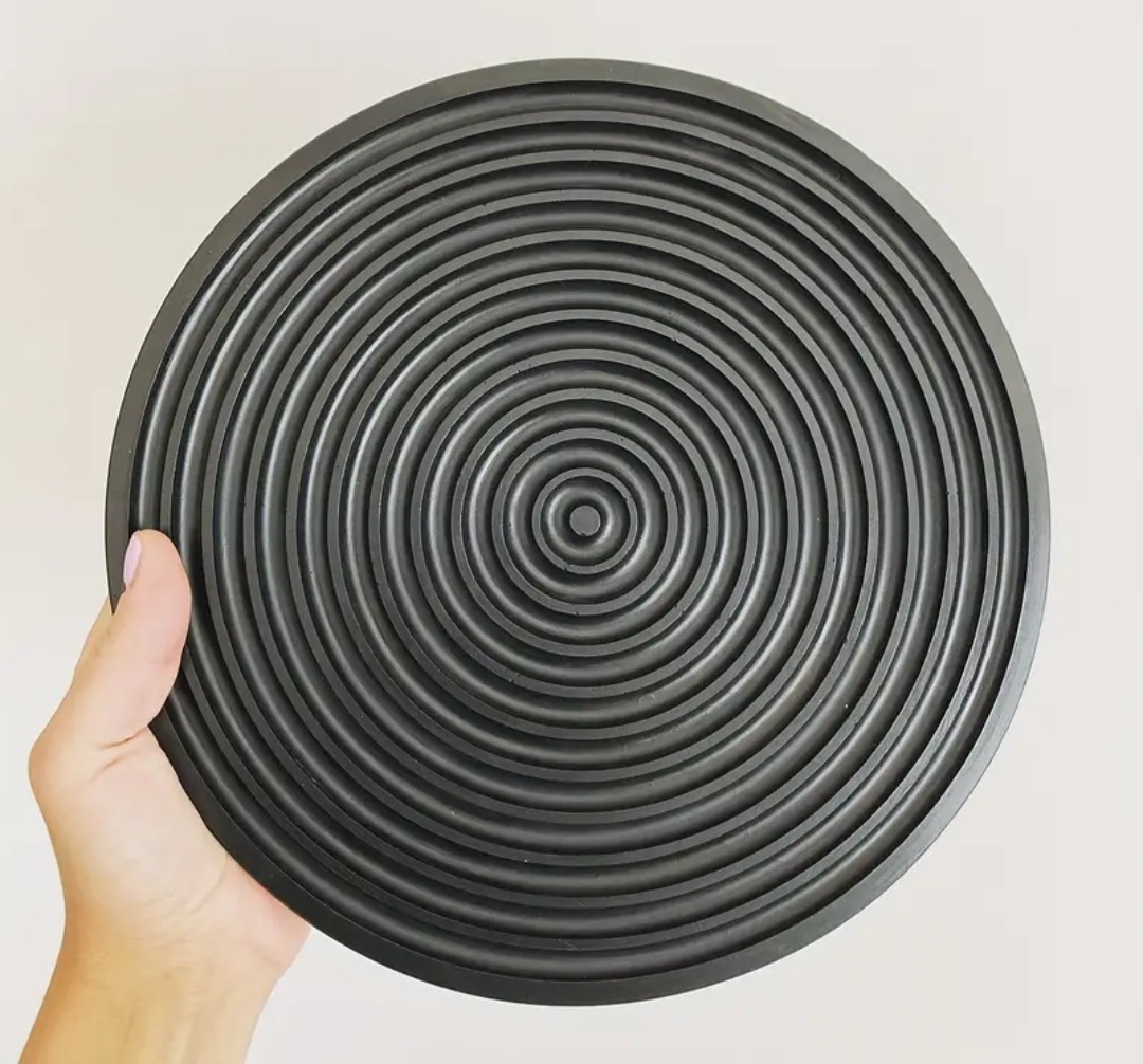 Çizgili yuvarlak tabak silikon kalıp