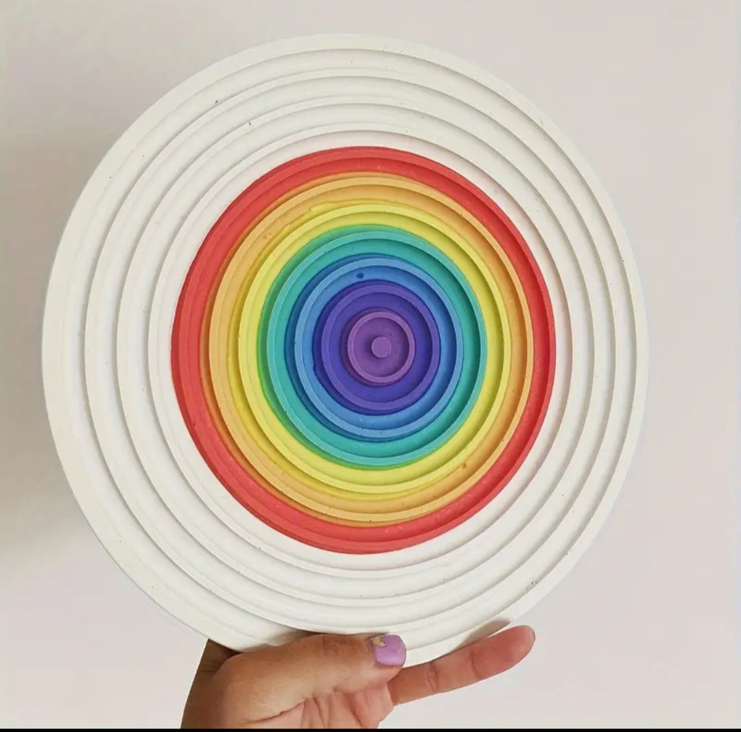 Çizgili yuvarlak tabak silikon kalıp - Görsel 3