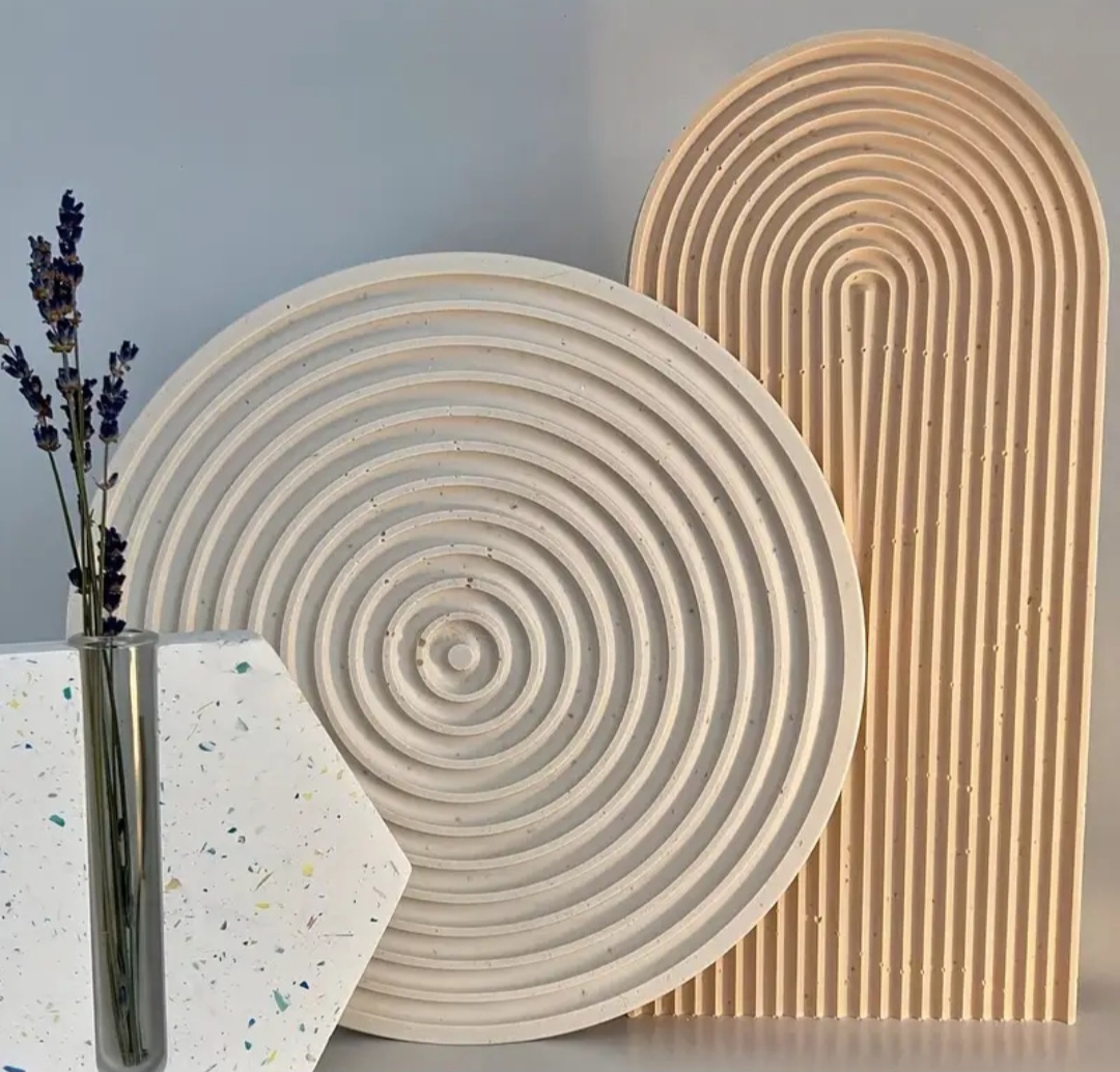 Çizgili yuvarlak tabak silikon kalıp - Görsel 2