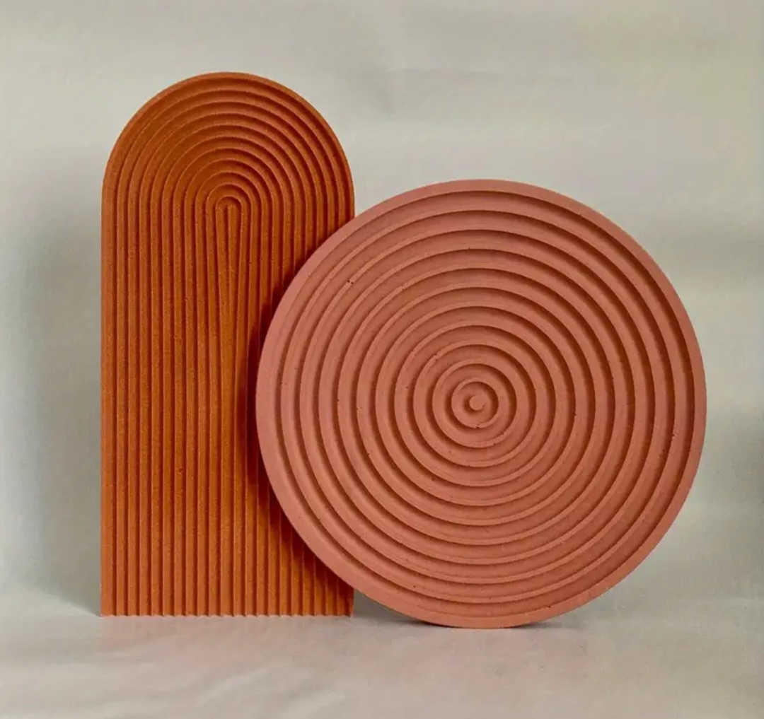 Çizgili yuvarlak tabak silikon kalıp - Görsel 4