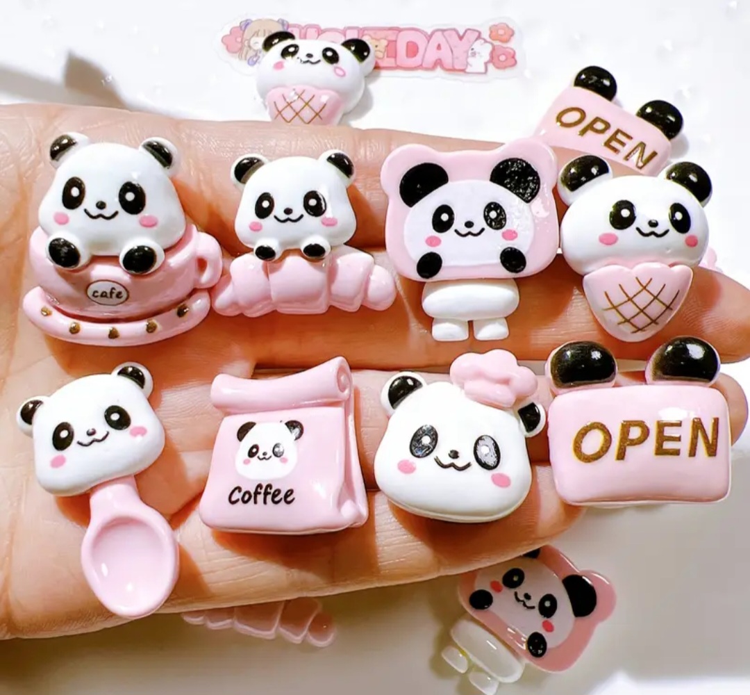 Panda set magnet &saksı süsü silikon kalıp