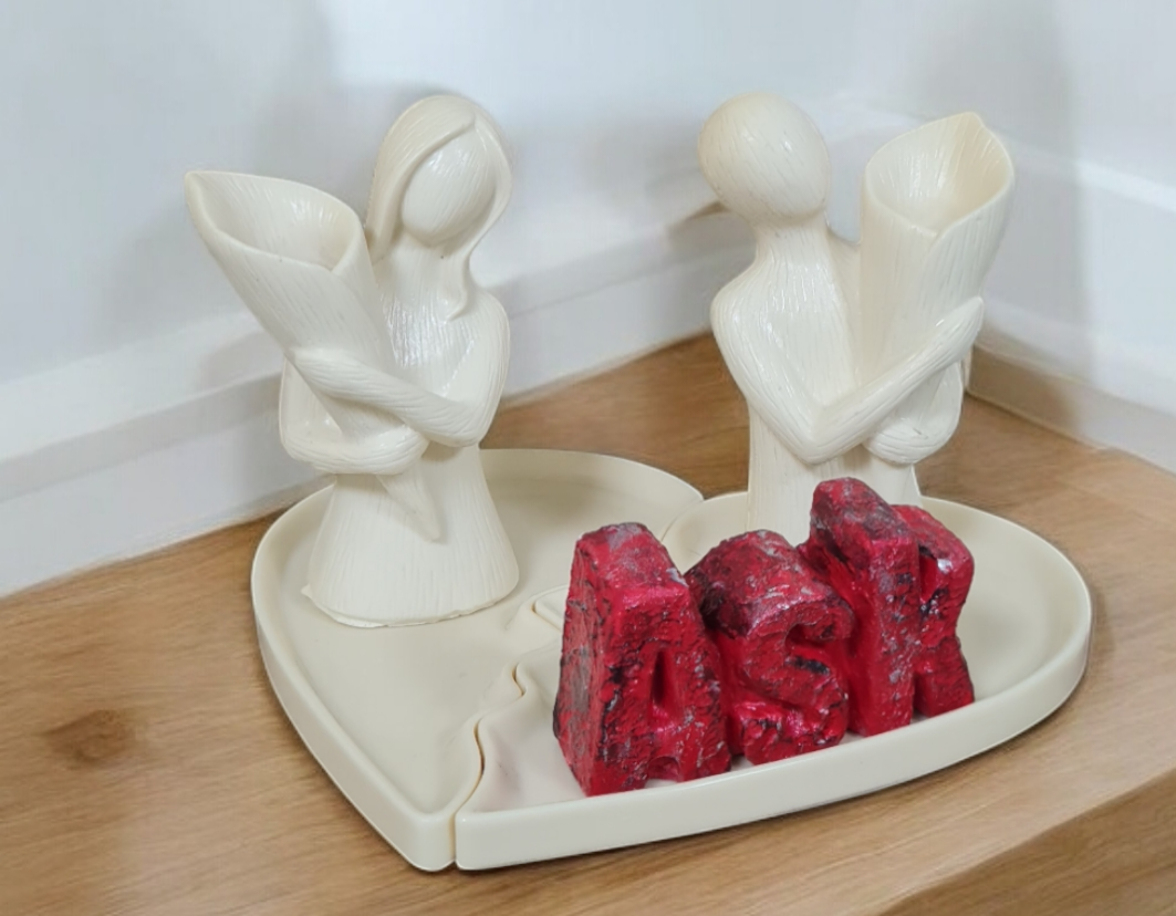 Sevgili erkek kız vazo tabak aşk silikon kalıp set - Görsel 5