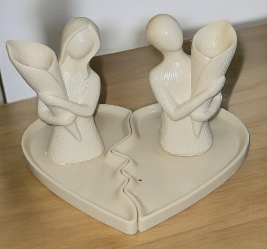 Sevgili erkek kız vazo tabak aşk silikon kalıp set - Görsel 3