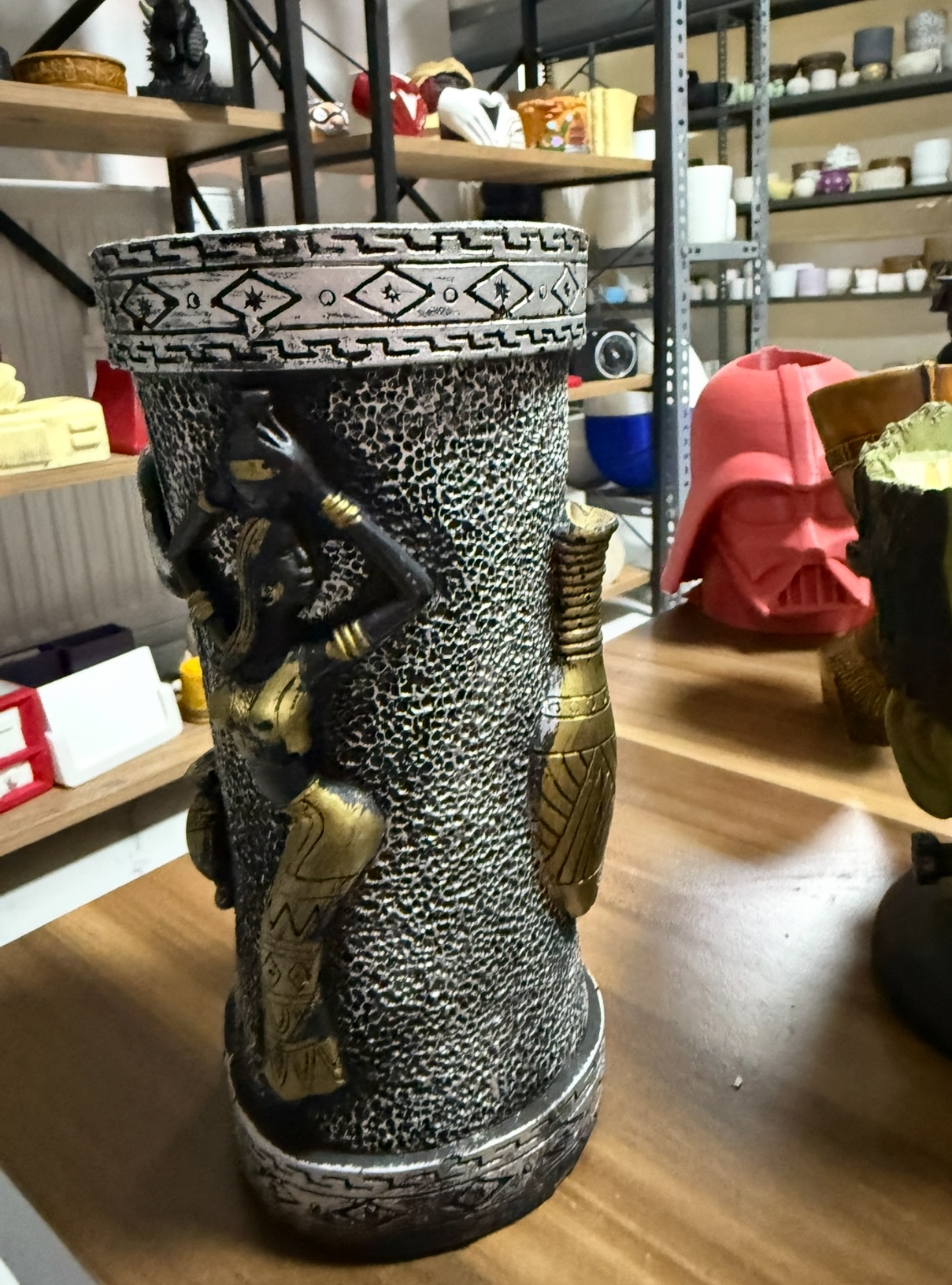 Afrikalıkadın desenli vazo silikon kalıp - Görsel 2