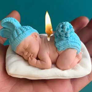 Yastık üstünde uyuyan bebek silikon kalıp