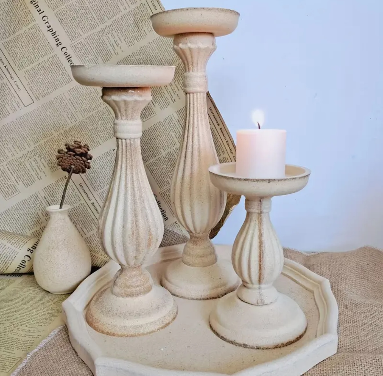 Antik şamdan 2li silikon kalıp no 34 - Görsel 3