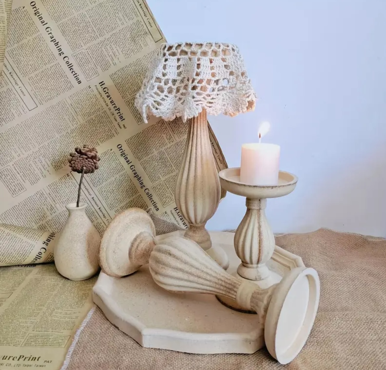 Antik şamdan 2li silikon kalıp no 34 - Görsel 6