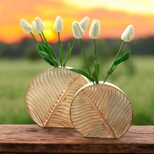 Yaprak vazo büyük boy 2 li silikon kalıp no 39