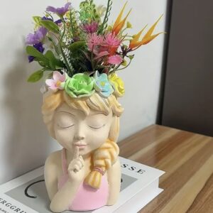 Sus yapan kız saksı silikon kalıp no44