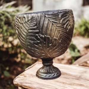 Yaprak desenli saksı silikon kalıp no33