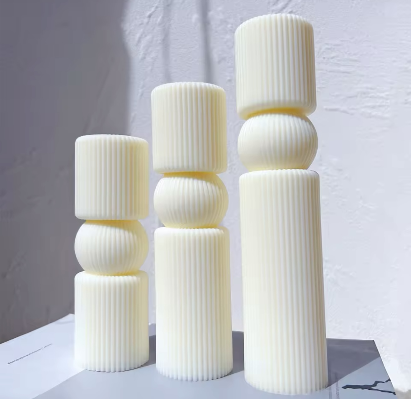 İskandinav 3 lü mum set silikon kalıp no22
