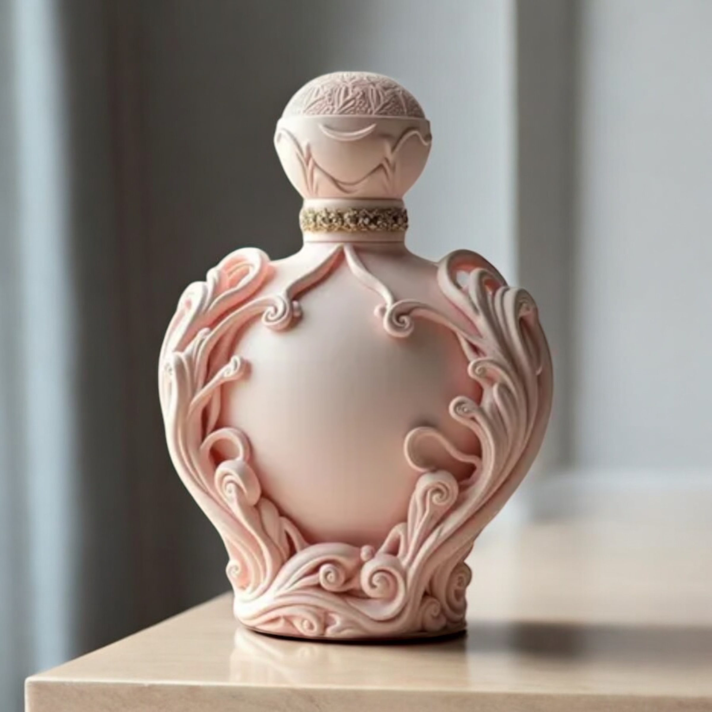 Nakışlı parfüm şişesi mum silikon kalıp