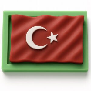 Türk bayragı silikon kalıp 8x5.5.1cm
