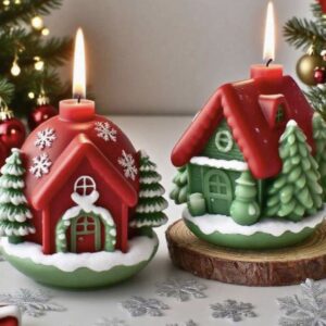 Yılbaşı evi mum silikon kalıp no2
