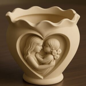 Anne kız vazo silikon kalıp 13 cm