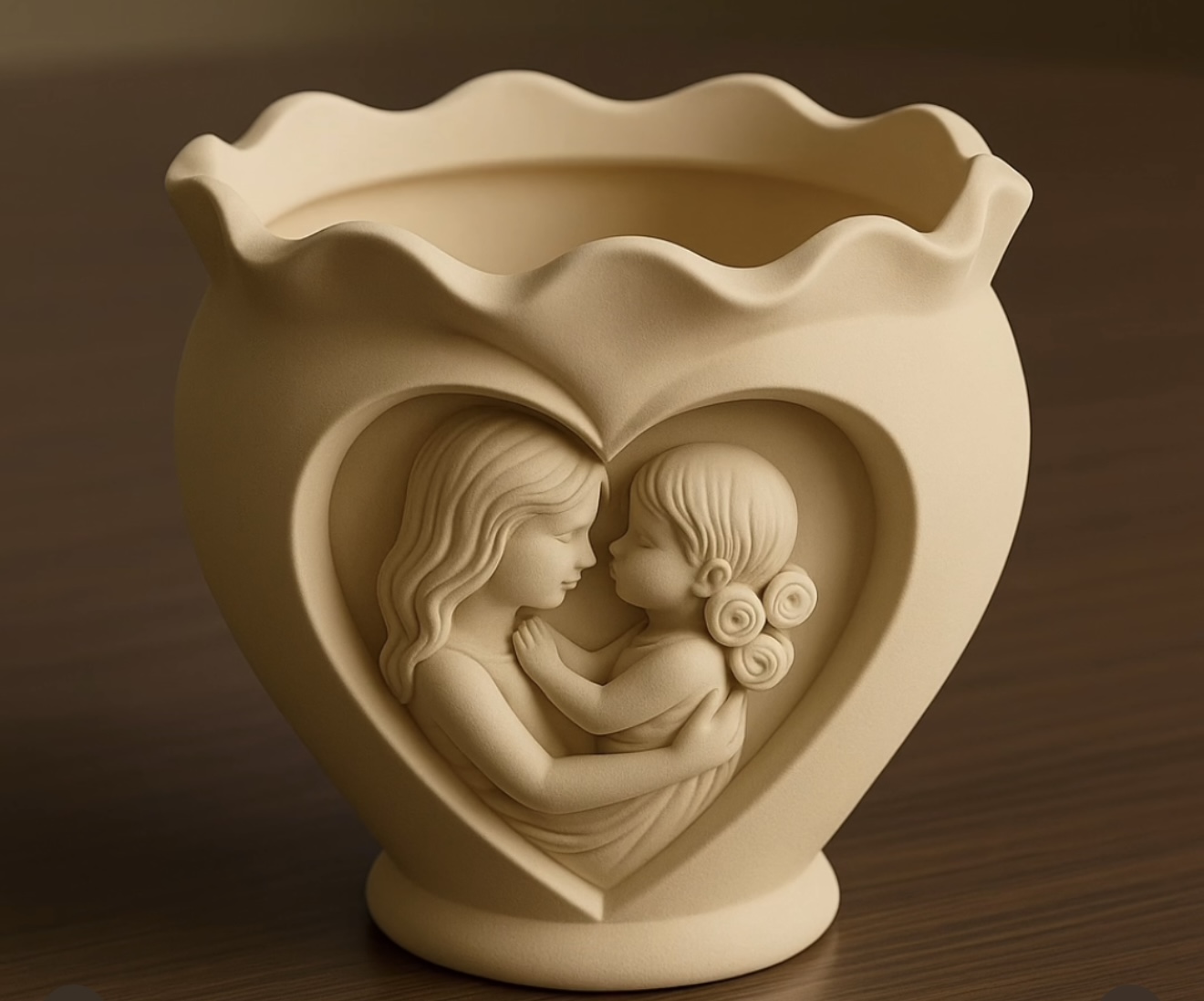 Anne kız vazo silikon kalıp 13 cm