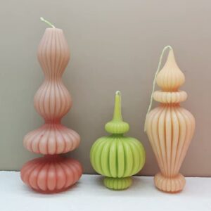 Geometrik üçlü silikon mum kalıbı