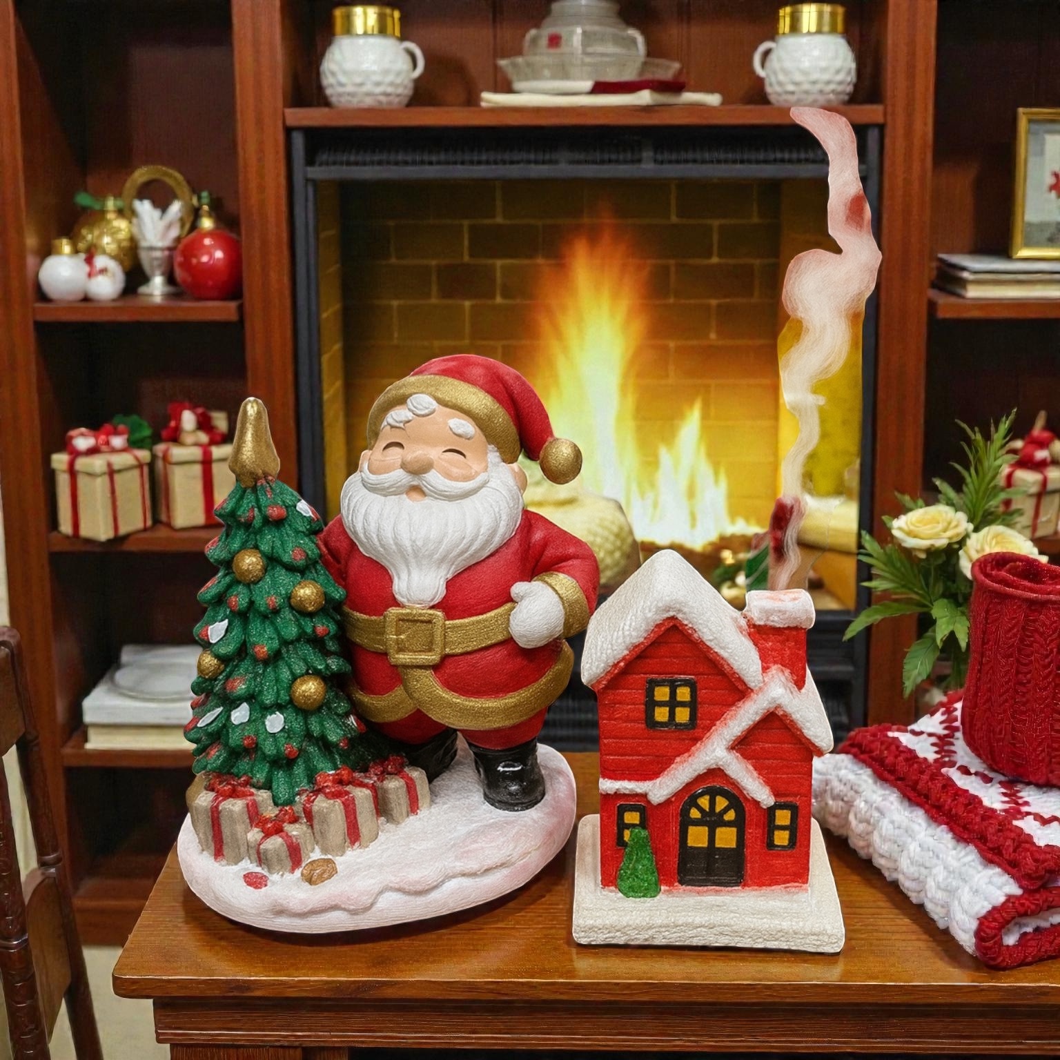 Noel baba çam ağaçlı biblo silikon kalıp no 1