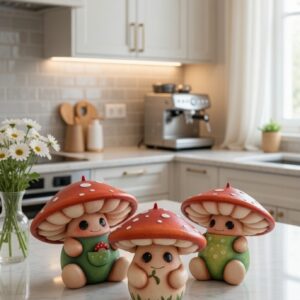 Mantar 3 lü sevimli silikon kalıp