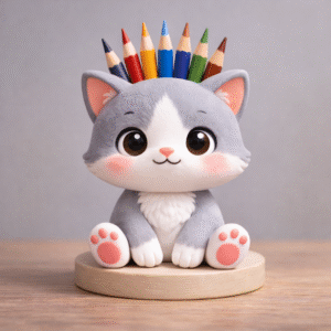 Kalemlik Şirin hayvan figürleri silikon kalıp 1 adet