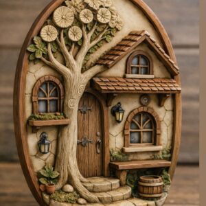 Manzaralı duvar panosu kabartma biblo silikon kalıp 19 cm