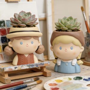 Şirin saksı silikon kalıp 2 li 13 cm