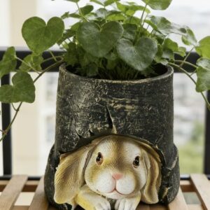 Tavşan şapkadan çıkan biblo saksı silikon kalıp