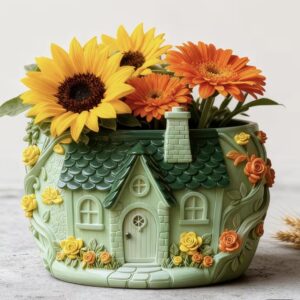 Ev saksı silikon kalıp 12x14 cm