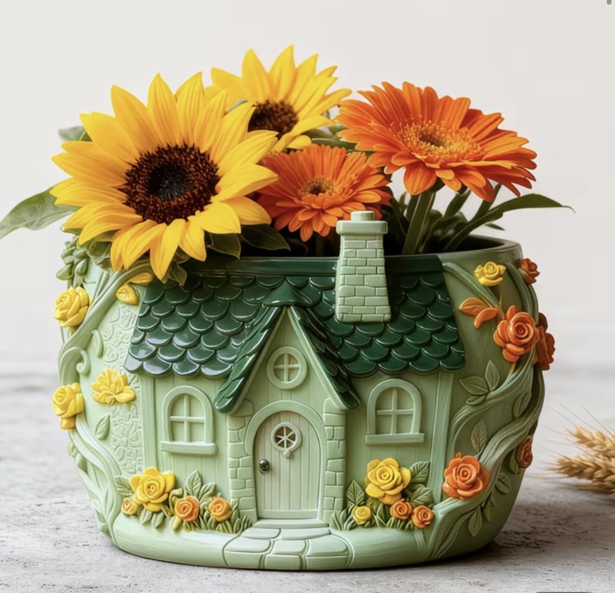 Ev saksı silikon kalıp 12x14 cm