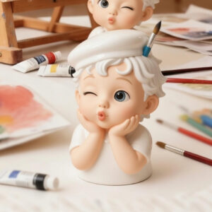 Şirin oğlan ressam saksı kalemlik silikon kalıp