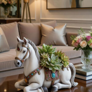 At dekoratif saksı silikon kalıp