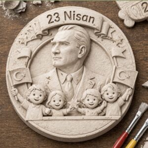 Atatürk çoçuk boyama biblosu silikon kalıp