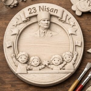 Atatürk Çocuk boyama biblosu silikon kalıp no1