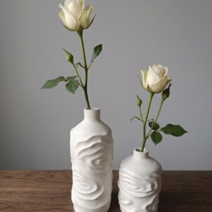 Dalgalı vazo set 15 cm 10 cm silikon kalıp