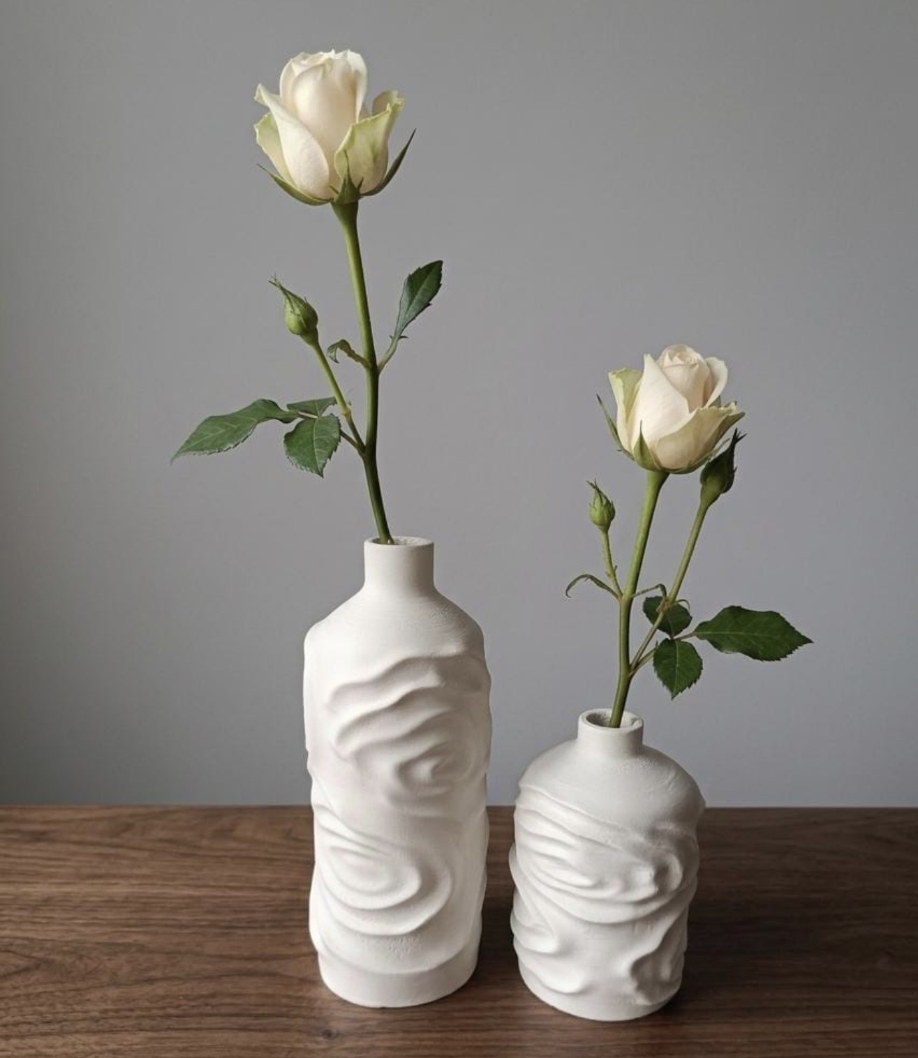 Dalgalı vazo set 15 cm 10 cm silikon kalıp