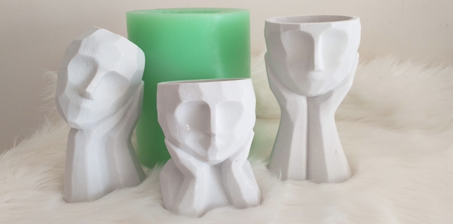 Kubik saksı 3 lü set silikon kalıp no56