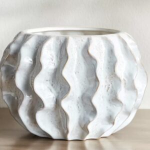 Dalgalı desenli saksı 17x17 cm silikon kalıp