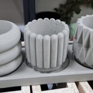 Desenli 10 cm 3 lü saksı set silikon kalıp