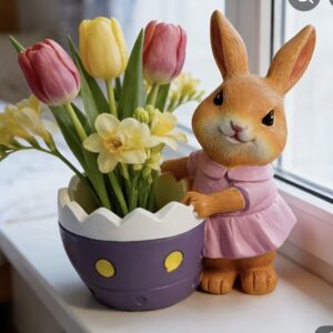 Tavşan saksılı silikon kalıp no66