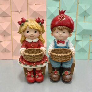 Narlı kız erkek biblo   silikon kalıp