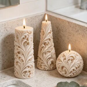 Aura mum set silikon kalıp 3 lü