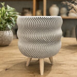 Dalga desen saksı silikon kalıp 16 cm